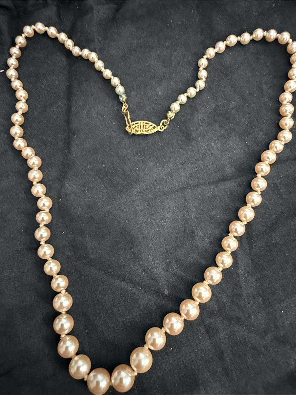 Classic Pearl-Style Bead Necklace in Champagne